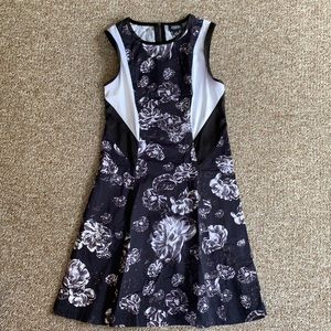 Black and white floral dress